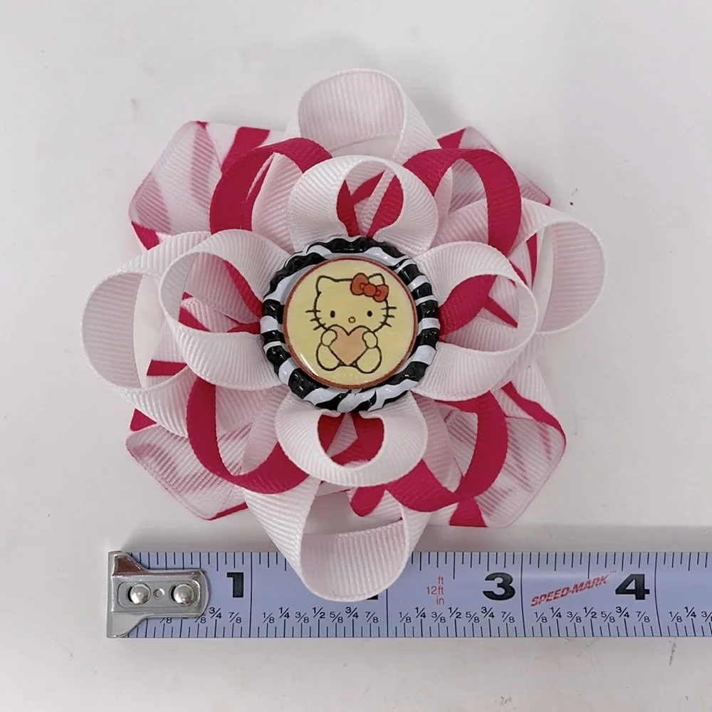 DISNEY HAIR BOW BUNDLE OF 6 OWL HELLO KITTY DISNEY PRINCESS MINNIE HAND MADE